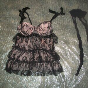 womens babydoll teddy chemise Frederick's of Hollywood. size large